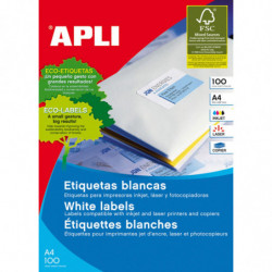Etykiety uniwersalne APLI, 105x42,4mm, białe