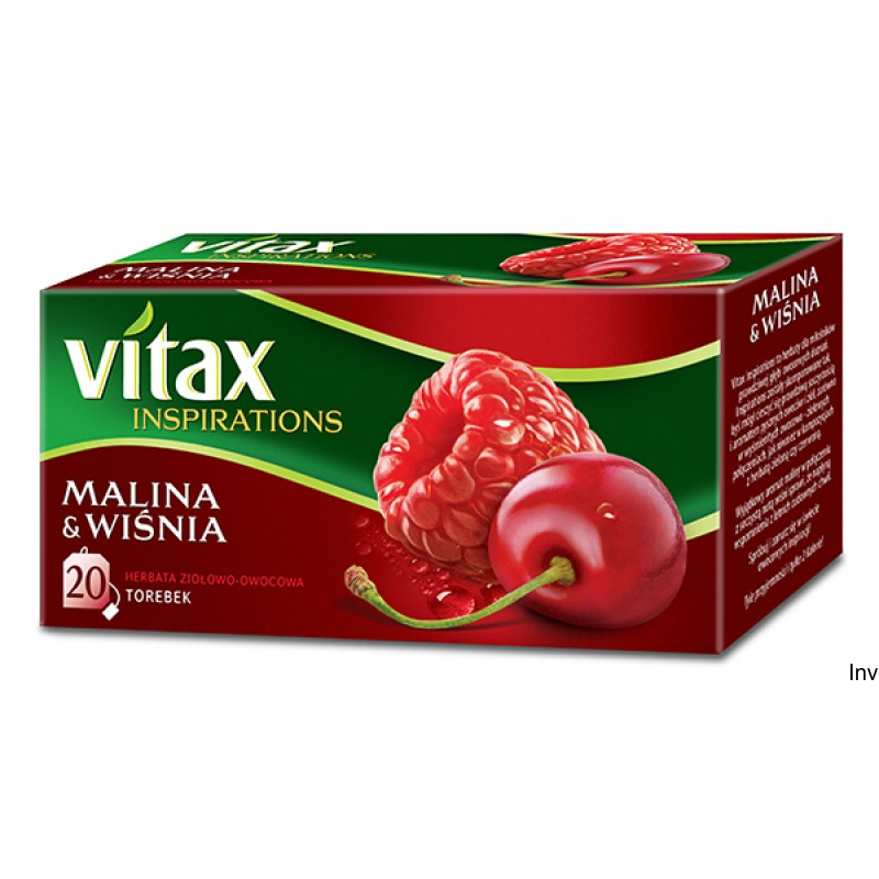 Vitax Herbata Inspirations Malina & Wiśnia 20 torebek po 2 g