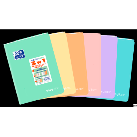 Zeszyt Oxford PP Easybook pastel A5 60 kartek 90g linia z marginesem
