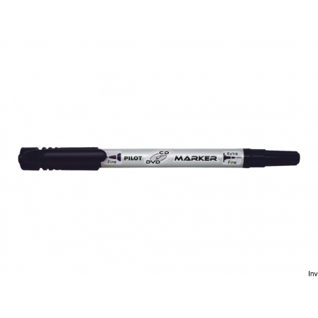 Marker dwustronny do płyt CD/DVD Pilot czarny 0,70 mm i 0,40 mm, opakowanie 1 sztuka