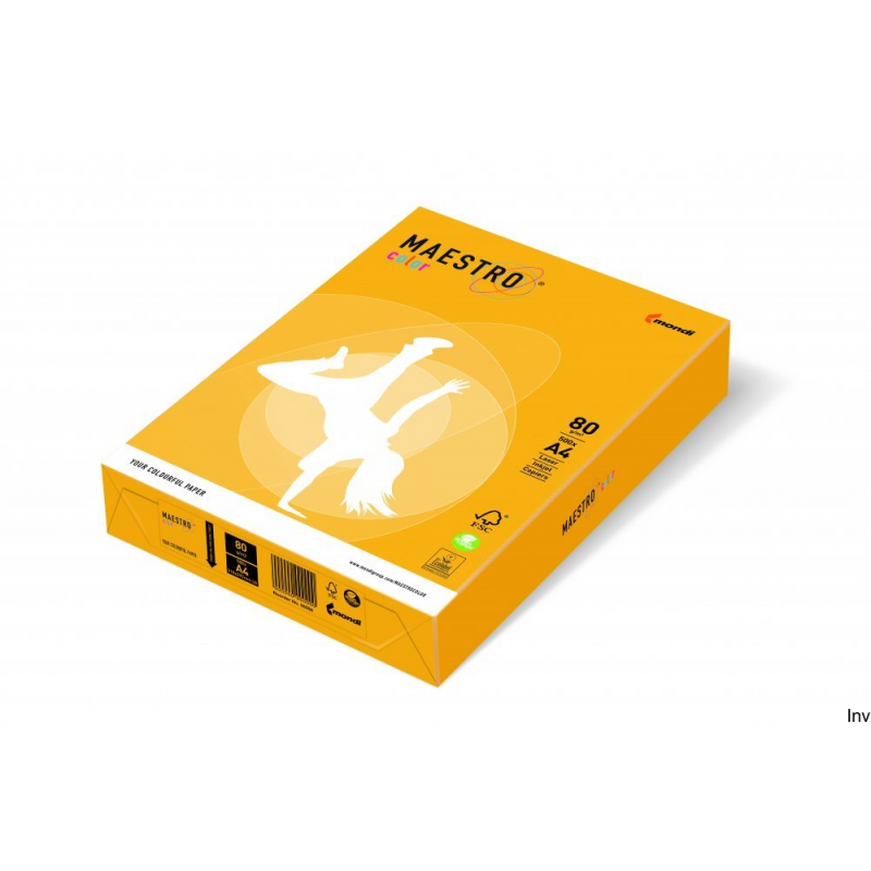 Papier xero Maestro Color A4 80 g żółty słoneczny 250 arkuszy