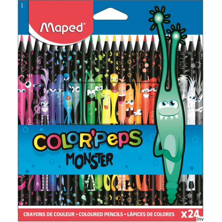 Maped Kredki Color'Peps MONSTER trójkątne 24 sztuki czarne