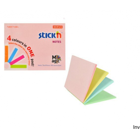 StickN Bloczek samoprzylepny 76x101 mm pastelowy mix kolorów 100 kartek
