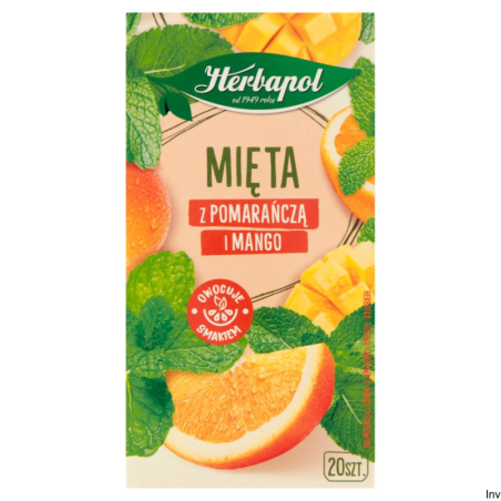 Herbapol Zielnik Polski Herbata Mięta z Pomarańczą i Mango 20 torebek 35g
