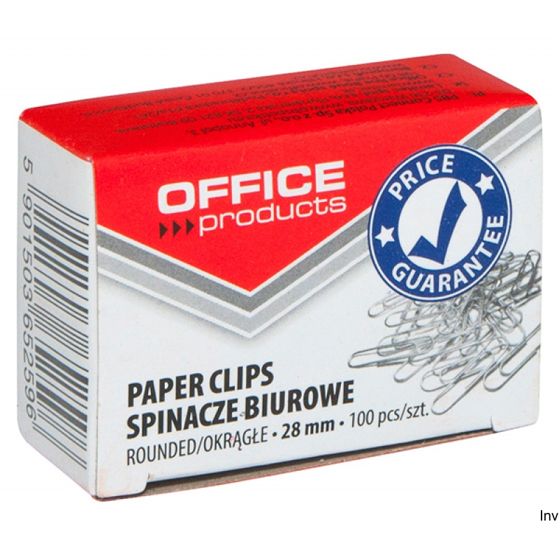 Spinacze okrągłe srebrne 28mm 100 sztuk Office Products