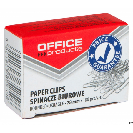 Spinacze okrągłe srebrne 28mm 100 sztuk Office Products