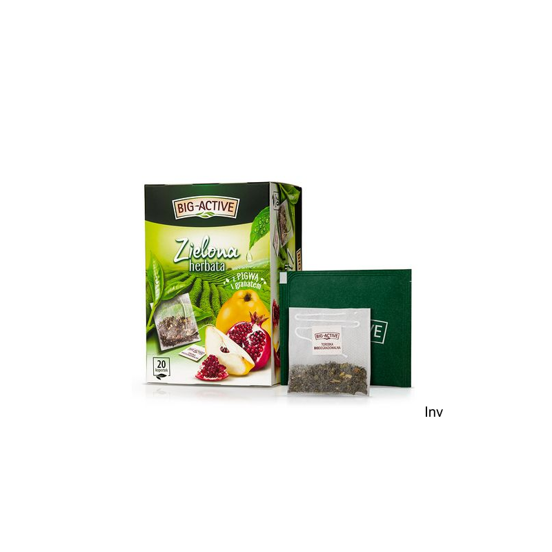 Herbata Big-Active Pigwa-Granat zielona 20 kopert 34g