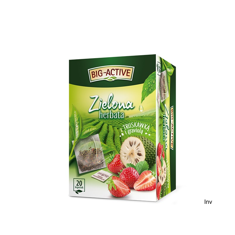Herbata Big-Active Truskawka-Graviola zielona 20 kopert 34g