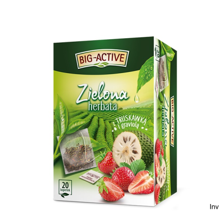Herbata Big-Active Truskawka-Graviola zielona 20 kopert 34g