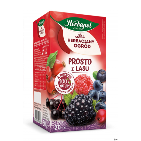 Herbata owocowa Herbapol Prosto z Lasu 20 torebek - smak owoców leśnych, 100% naturalne składniki