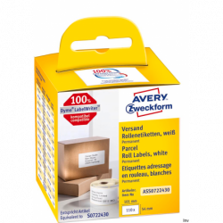 Etykiety wysyłkowe Avery Zweckform 54x101 mm, białe, 110 sztuk w rolce do termodruku