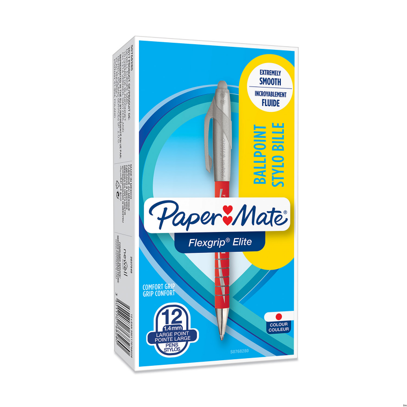 Długopis automatyczny Paper Mate Flexgrip Elite 1,4 mm czerwony