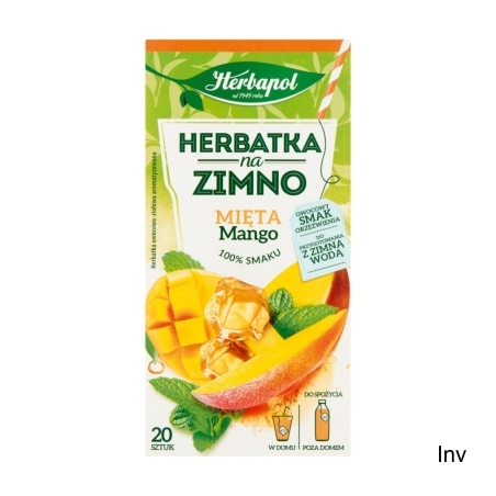 Herbata Herbapol na zimno Mięta & Mango, 20 saszetek