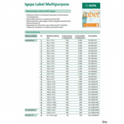 Etykieta samoprzylepna 70x50,8 mm (100 sztuk) Igepa CONTILABEL EA-700X508