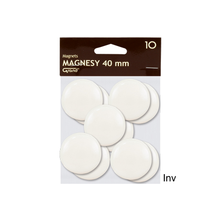 Magnesy magnetyczne 40 mm biały 10 sztuk Grand