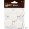 Magnesy magnetyczne 40 mm biały 10 sztuk Grand