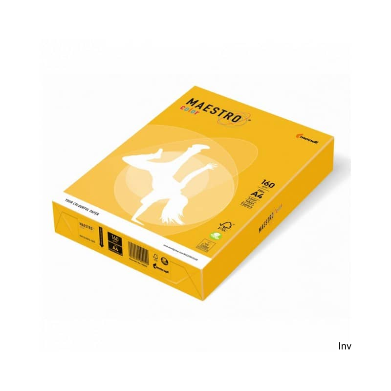 Papier A4 160g złotożółty 250 arkuszy Maestro Color