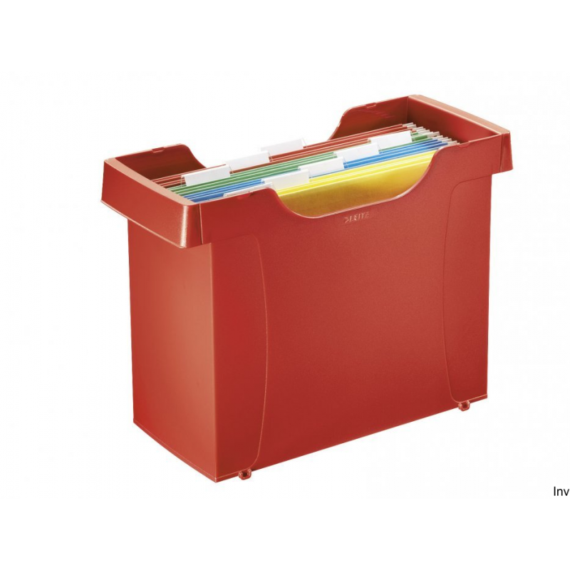 Kartoteka Leitz Plus na teczki zawieszane A4, czerwony, z 8 teczkami i etykietami