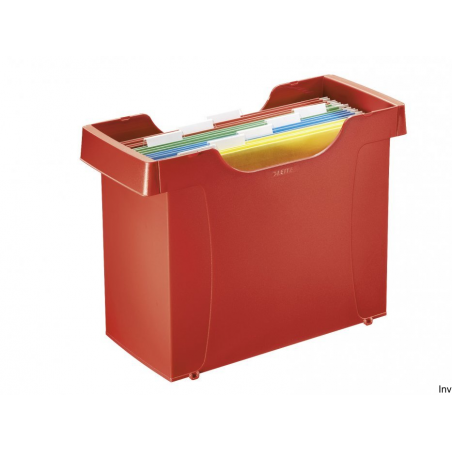 Kartoteka Leitz Plus na teczki zawieszane A4, czerwony, z 8 teczkami i etykietami