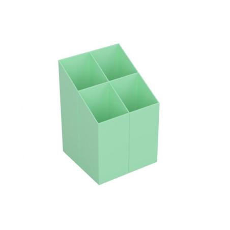 Przybornik na biurko ICO kwadratowy, plastikowy, 4 komory, mix pastelowy