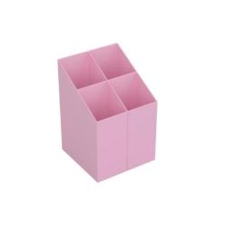 Przybornik na biurko ICO kwadratowy, plastikowy, 4 komory, mix pastelowy