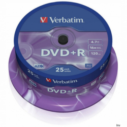 Płyta DVD+R Verbatim Matt Silver 4,7GB 16x (25 sztuk)