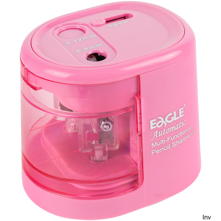 Temperówka na baterie EAGLE EG-5161USB różowa z pojemnikiem na wióry
