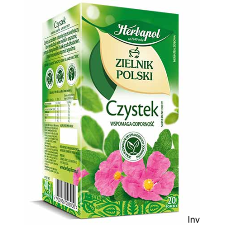 Herbata czystek HERBAPOL ZIELNIK POLSKI 20 torebek, suplement diety wspierający odporność