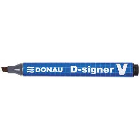 PAKIET Marker permanentny DONAU D-Signer V, ścięty, 1-4mm (linia), czarny
