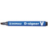 PAKIET Marker permanentny DONAU D-Signer V, ścięty, 1-4mm (linia), czarny