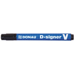 PAKIET Marker permanentny DONAU D-Signer V, ścięty, 1-4mm (linia), czarny