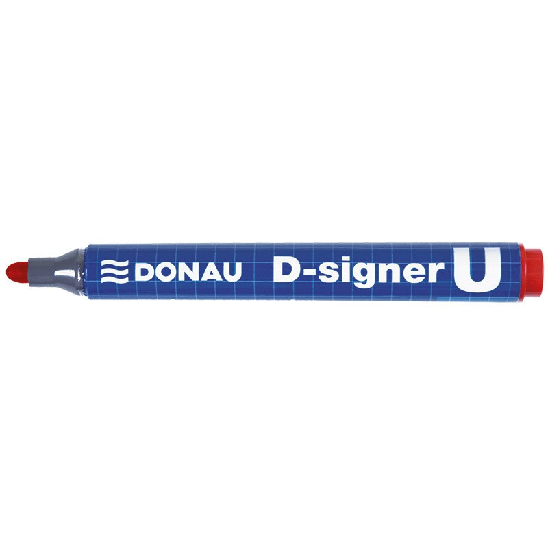 PAKIET Marker permanentny DONAU D-Signer U, okrągły, 2-4mm (linia), czerwony