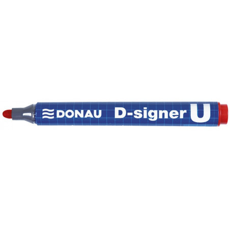 PAKIET Marker permanentny DONAU D-Signer U, okrągły, 2-4mm (linia), czerwony