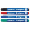 PAKIET Marker permanentny DONAU D-Signer U, okrągły, 2-4mm (linia), czerwony