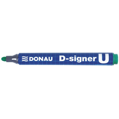 PAKIET Marker permanentny DONAU D-Signer U, okrągły, 2-4mm (linia), zielony