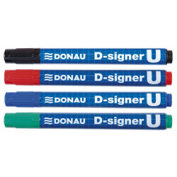PAKIET Marker permanentny DONAU D-Signer U, okrągły, 2-4mm (linia), niebieski