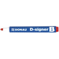 Marker do tablic DONAU D-Signer B, okrągły, 2-4mm (linia), czerwony, 10 szt.