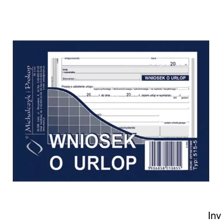 Wniosek o urlop A6 40 kartek Michalczyk i Prokop