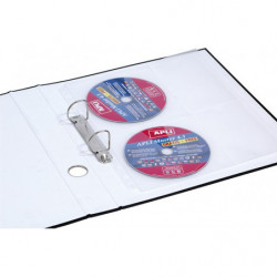 PAKIET Koszulki na płyty CD/DVD DONAU, PP, A4, groszkowe, 160mikr.