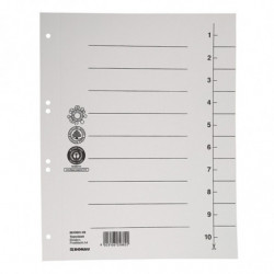 PAKIET Przekładka DONAU, karton, A4, 235x300mm, 1-10, 1 karta, biała