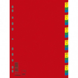 Przekładki DONAU, PP, A4, 230x297mm, 1-31, 31 kart, mix kolorów