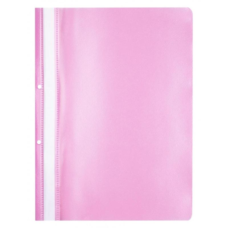 PAKIET Skoroszyt OFFICE PRODUCTS, PP, A4, 2 otwory, 100/170mikr., wpinany, różowy