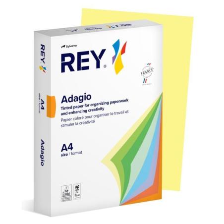 PAKIET Papier ksero REY ADAGIO, A4, 80gsm, 49 żółty kanarkowy pastel *RYADA080X423 R200, 500 ark.