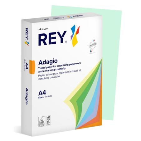 PAKIET Papier ksero REY ADAGIO, A4, 80gsm, 81 j.zielony PASTEL *RYADA080X434 R200, 500 ark.