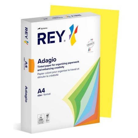 PAKIET Papier ksero REY ADAGIO, A4, 80gsm, 66 żółty intense *RYADA080X425 R200, 500 ark.