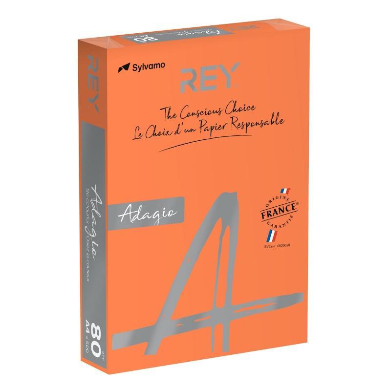 PAKIET Papier ksero REY ADAGIO, A4, 80gsm, 21 pomarańczowy intense *RYADA080X427 R200, 500 ark.