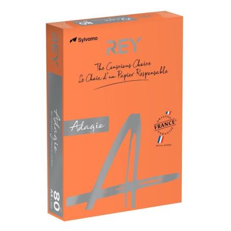 PAKIET Papier ksero REY ADAGIO, A4, 80gsm, 21 pomarańczowy intense *RYADA080X427 R200, 500 ark.