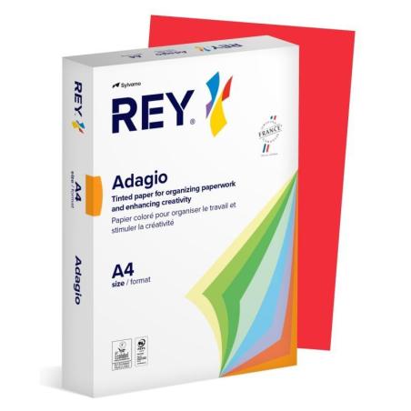 PAKIET Papier ksero REY ADAGIO, A4, 80gsm, 22 czerwony intense INTENSE *RYADA080X429 R200, 500 ark.