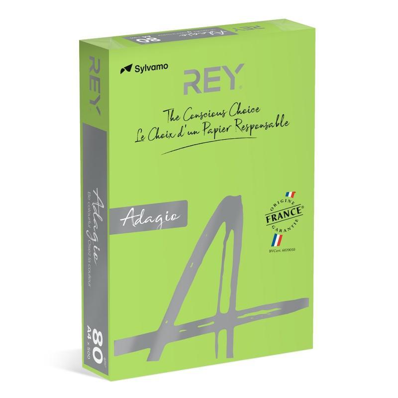 PAKIET Papier ksero REY ADAGIO, A4, 80gsm, 16 zielony INTENSE *RYADA080X402 R100, 500 ark.
