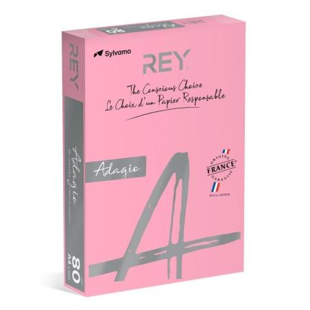 PAKIET Papier ksero REY ADAGIO, A4, 80gsm, 05 różowy pastel *RYADA080X422 R200, 500 ark.